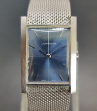 Rare Juvenia bracelet tank blue dial manual winding watch picture
