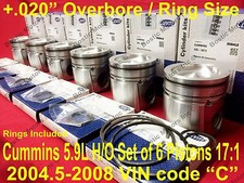 CUMMINS 5.9 L PISTONS + rings 2004.5-09 MAHLE +.020