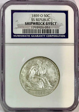 1859-O SS Republic Liberty Seated Silver Half Dollar NGC Shipwreck Effect picture