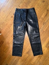 NWT J. Crew KATE Black Faux Leather Pants - Size 8 picture