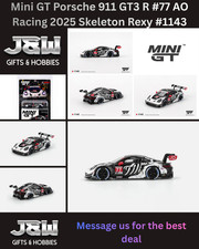 Mini GT Porsche 911 GT3 R #77 AO Racing 2025 IMSA Skeleton Rexy #1143 1/64 picture
