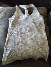 Lululemon Women's Sleeveless Tank Top Gray/white Size 6 picture