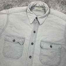 VTG LL Bean Chamois Cloth Shirt Mens 16.5 Gray Button Down Long Sleeve USA Made picture