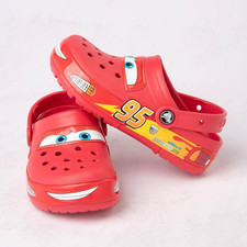 Red Crocs Lightning McQueen Kids Light-Up Clog Slip-On Sandals Shoes picture