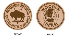 Buffalo Nickel Brown Wooden Nickel 1.5
