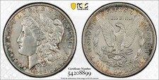 1886-S $1 Morgan Silver Dollar PCGS AU Detail Cleaned , Gold Shield, Low Mintage picture