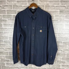 Carhartt Rugged Flex Navy Blue Long Sleeve Button Down Shirt XL 103554-412 picture