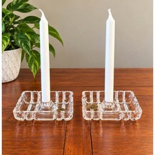 Vintage RCR Cristalleria Italiana Lead Crystal Candleholders Made in Italy picture