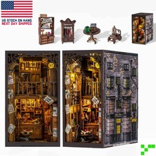 Book Nook Kit -MAGIC BOOK STORE- Miniature DIY 3D Wooden Puzzle Bookshelf Insert picture