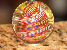 Large 1.575 inch dia. Antique German swirl marble picture