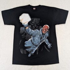 Marvel Mad Engine RED SKULL Captain America T-Shirt Men's Small/Medium Black Vtg picture