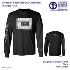 The Good News Long Sleeve T-Shirt Christian Edge Apparel Jesus Christ Loves You picture