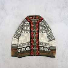 Vintage Vrikke Norwegian Fair Isle Wool Cardigan Sweater Size XS picture