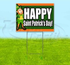 HAPPY SAINT PATRICK'S DAY 18x24 Yard Sign WITH STAKE Corrugated Bandit USA IRISH picture