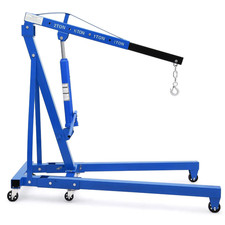 2 Ton Hydraulic Engine Hoist Crane Cherry Picker 360° Swivel Hook Garage Blue picture