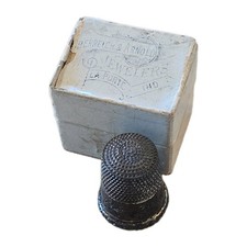 Fantastic Antique sterling silver thimble sz 10 In Original Box #2 picture