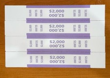 Pack of 50 $2000 Currency Straps Bill Wrappers Money Bands  NON-STICK picture