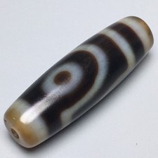 Rare Tibetan Buddhism Agate 2 eyes Totem Dzi Bead Amulet Necklace PendanB565 picture