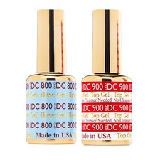 DND DC Duo No Cleanse Top Coat 900 & Base Coat 800 Soak Off Gel Poliash picture