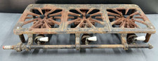 Antique Griswold No-306 Cast Iron 3-Burner Gas Stove w/Porcelain Handles Camping picture