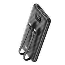 10000mAh Power Bank Built-in Cables USB-C Fast Portable Charger Battery Pack picture