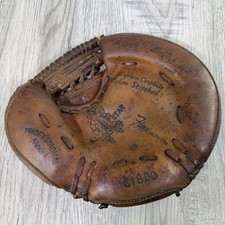 Vintage 1930s All Star Catchers Mitt C1800 Baseball Glove Dick Siebert Signed  picture