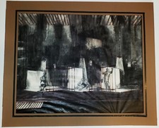 BORIS LEVEN Original HAND SIGNED Art Director's Sketch Film & Theatre Production picture