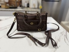 COACH Rhyder Satchel Bag 24 In The Brass/Dark Chocolate picture