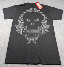 Vintage Punisher Shirt Mens Small Black Double Sided Deadstock Mad Engine Marvel picture