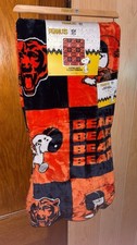 New Rare NFL Chicago Bears X Peanuts Snoopy Plush Throw Blanket 60x70 picture