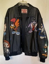 Vintage Montana Tiny Toons Leather Jacket XL picture