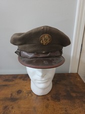 WWII WW2 Military Army Officer's Enlisted Visor Cap / Hat  picture