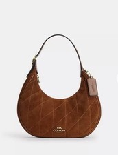 NWT COACH Emily Shoulder Bag w/ Quilting Gold/Warm Brown Suede Gold Hardware picture