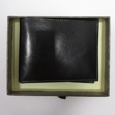 Trafalgar Wallet Men One Size Black Bifold Leather Card Holder Slim Classic NEW picture
