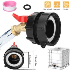 IBC Tote Tank Fitting Adapter Valve 2.44 Fine Thread 275 330 Gal Garden Hose Kit picture