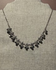 GERARD YOSCA Fringe Necklace Stunning Bib Style Understated Signed Black Stone picture