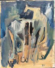 Horses Abstract Cubist Animal Oil Painting On Canvas 16”x20” Original Signed picture