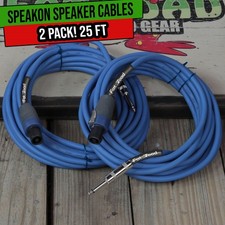 Speakon to 1/4 Speaker Cables 25ft Cords by FAT TOAD 12GA Wire DJ Audio Stage picture