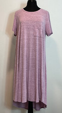 Plus Size 3XL. Lularoe Lavender Carly Dress Super Soft White Fleck Heather Knit picture