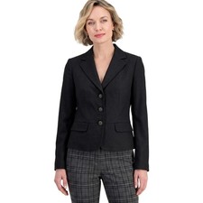 New Tahari Black Blazer Women's Size 4 Small 3 Button picture