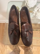 Johnston & Murphy Aristocraft VTG Men's Wingtip Tassel Loafer Shoes Sz 10D/B Bro picture