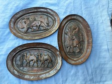 3 Antique Persian Decorative Copper Plate picture