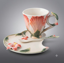 Rare Baymark Australia Stamped Franz Style Pink Hibiscus Trio - Limited Edition  picture