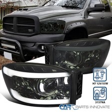 Fit 2006-2008 Dodge Ram 1500 2500 3500 Smoke Projector Headlights LED Tube Lamps picture