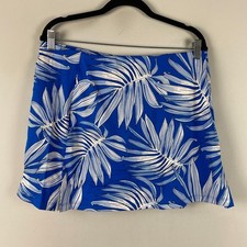 Tail Skort Size Large Blue Tropical Pull On Pockets Golf UPF 50+ picture