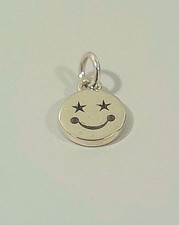 14k Yellow Gold Smilley Face Emoji Charm  With Stars 6mm picture