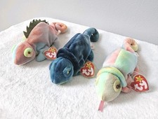 Vintage TY Variant Beanie Baby Set with Legendary 1997 Errors of Iggy & Rainbow picture