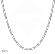 Solid 925 Sterling Silver Figaro Link Chain Necklace 5MM Thick Unisex Italy picture