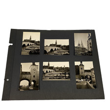 Vtg Regensburg Germany Photo Scrapbook Pages 10 B&W Dom St Emmeram Bridge picture