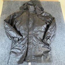 Vintage Wilsons Leather Maxima Jacket Mens Medium Black Detachable Hood Full Zip picture